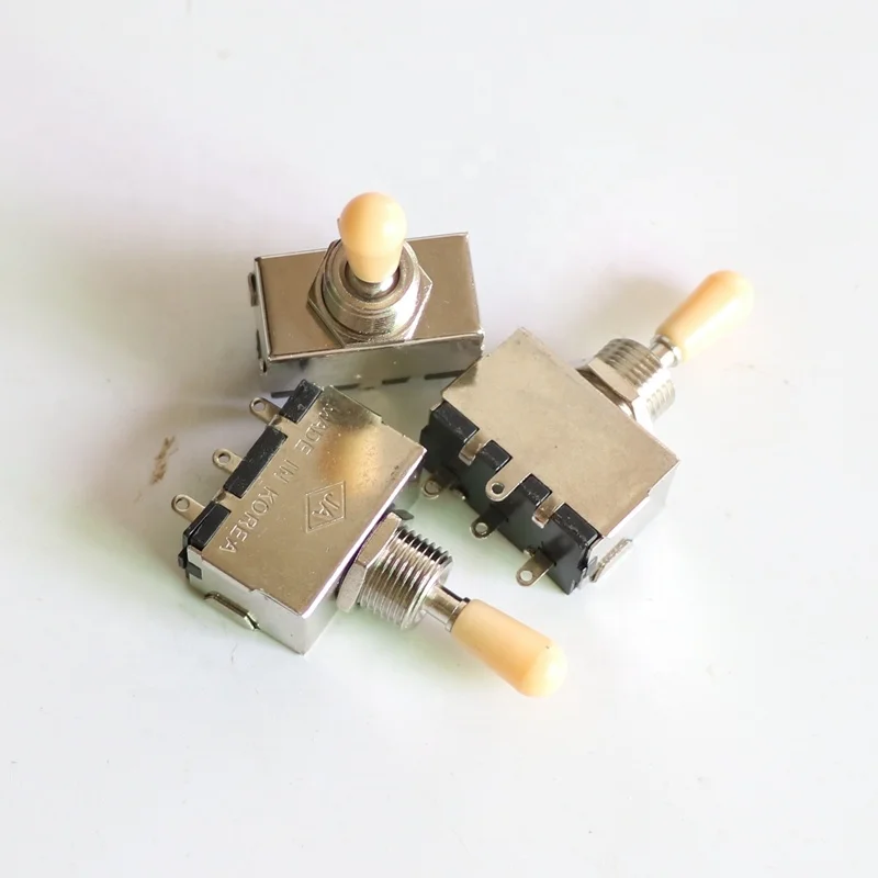  Оптовая продажа DIY электрогитары Запчасти Коробка стиль 3-сторонний выход переключения LP гитары переключатель с черным наконечником