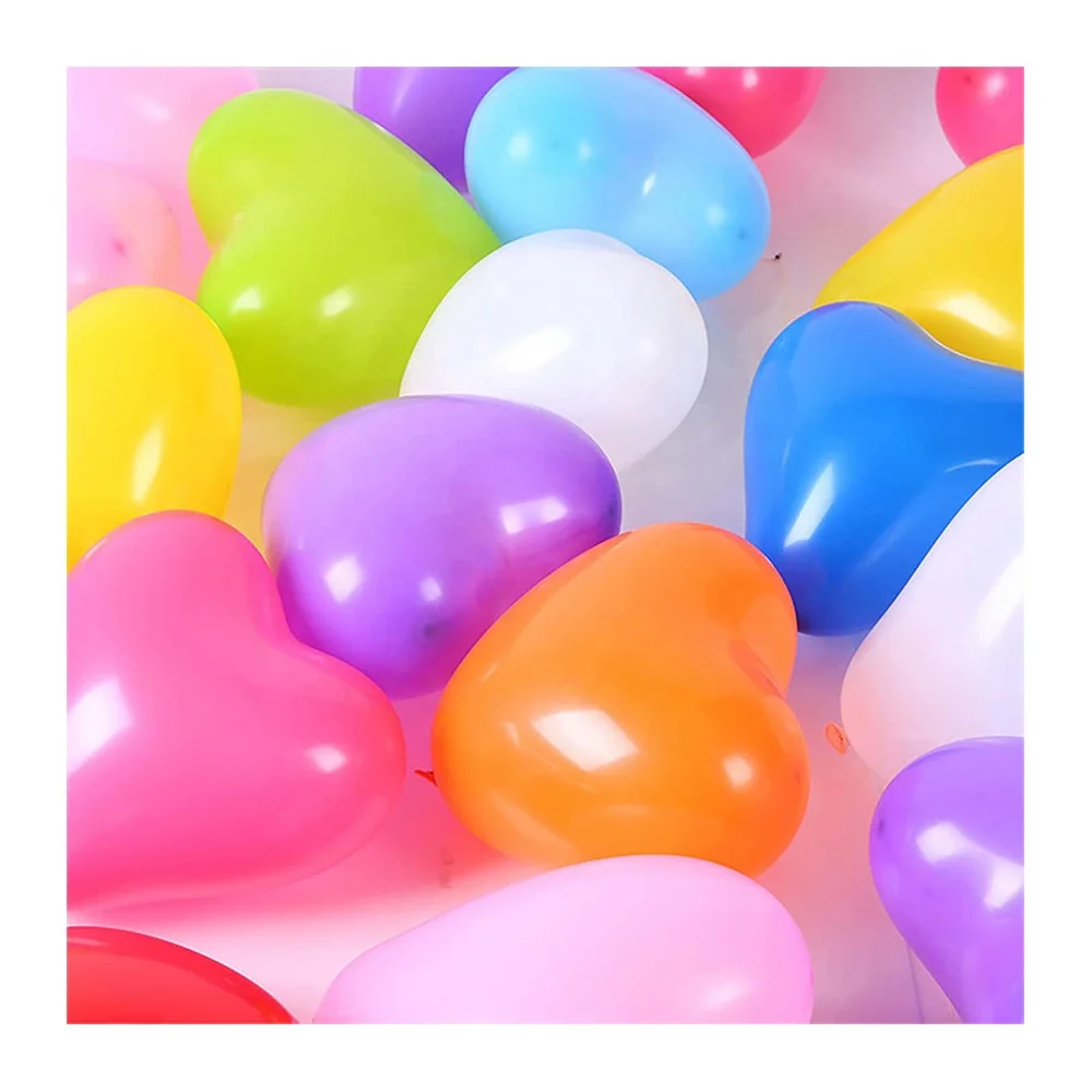 Happy Birthday Shaped Green Pink Purple Blue Red White Helium Heart Shape Rubber Latex Balloon