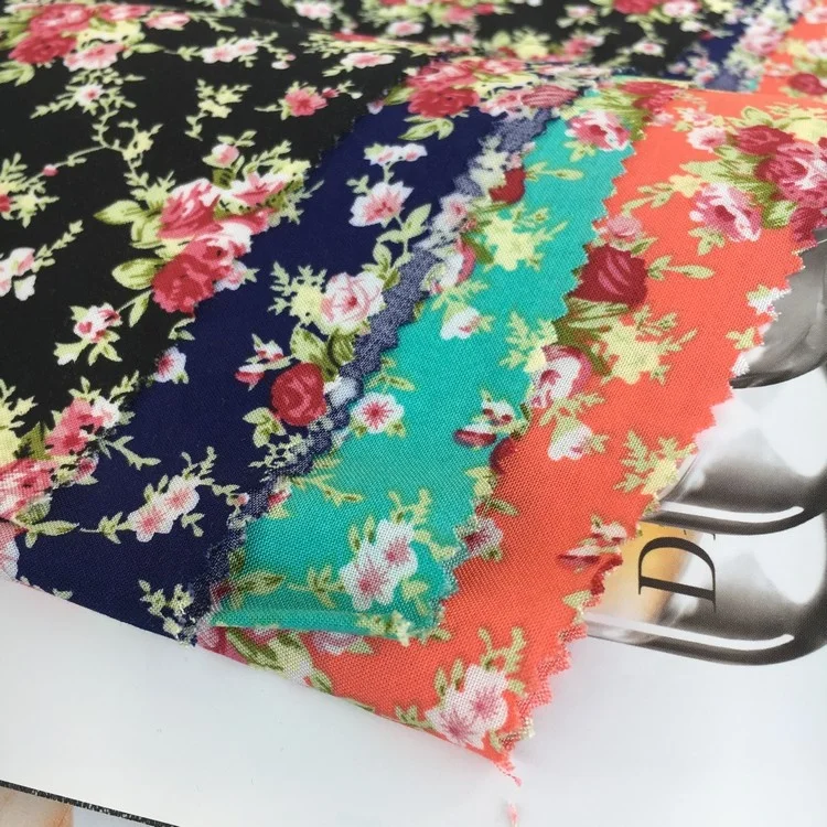 Гавайская Яркая Мягкая тканая цветочная ткань из искусственного шелка с принтом для платья, размер на заказ