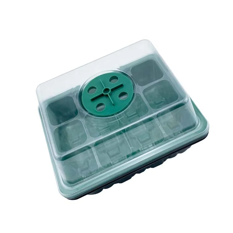 12 Cells Seeding Tray Greenhouse Germination Kit Plant Seed Starter Kit Plastic Trays Mushroom Cultivation Bag Plastic Jar Tray