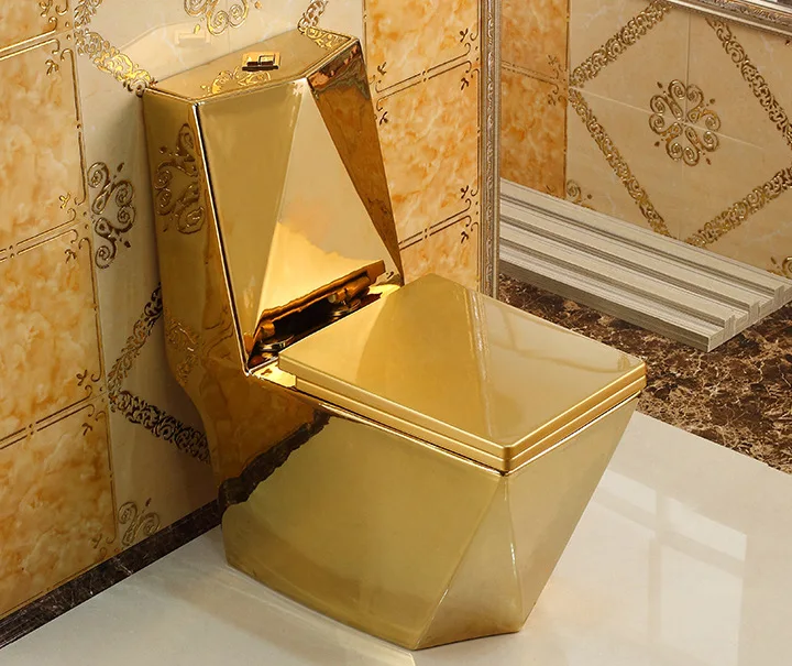 Toilet with Center Flush Technology Bidet GoldCeramic Toile tBathroom Smart Bidet WC