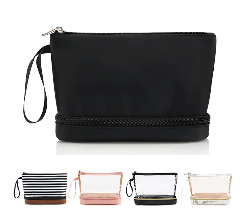 Wholesale Pvc Cosmetic Bags Transparent Portable Waterproof Make Up Case Pvc Cosmetic Bag For Ladies