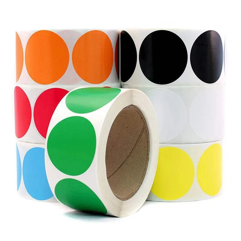 Daily Planner Scrap booking Photo DIY Decorative Colorful Coding Red Blue Round Labels Rolls