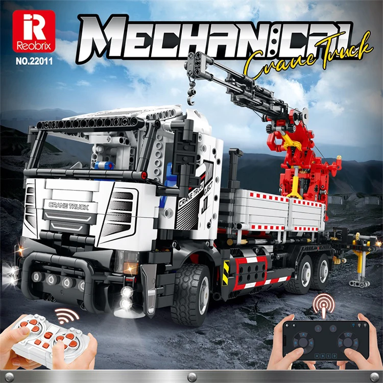 Hot Sale Electric Rc Truck Building Blocks Toys Full-Function Technical Engineering Truck Crane Building Block Brick Set