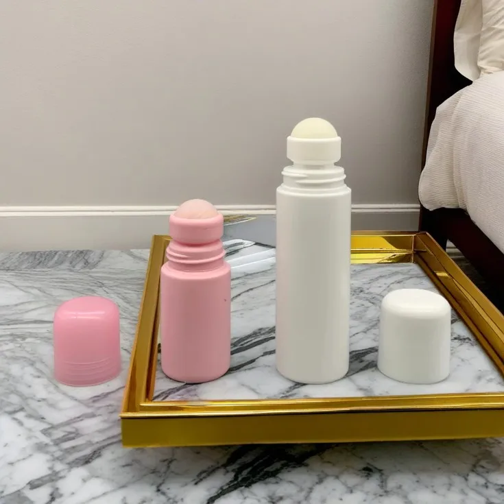 Hot Sale Skin Care 50ml 90ml 1oz 3oz Customized PE Pink White Empty Cleaner Roll On Bottle