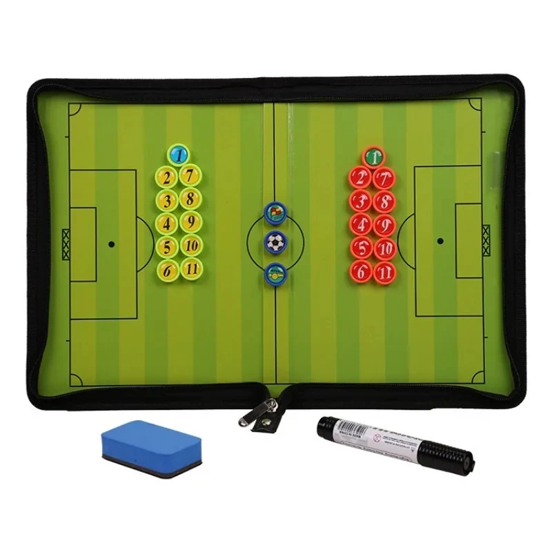 Large Foldable Magnetic Tactical Board Set Indoor Sports Coach Clipboard Eraser for Football Training and Magnetic Chess Games