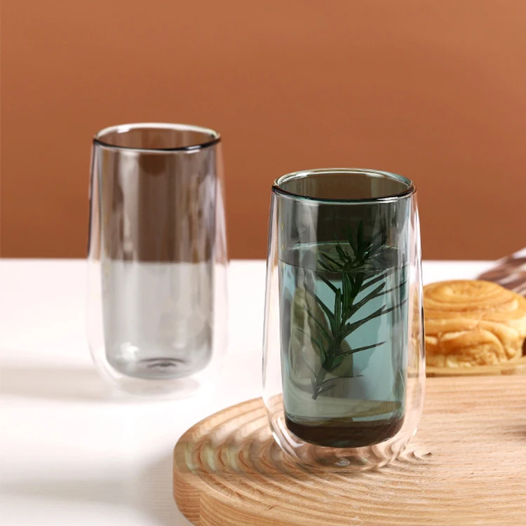 China factory direct wholesale fashion style double-wall glass cup