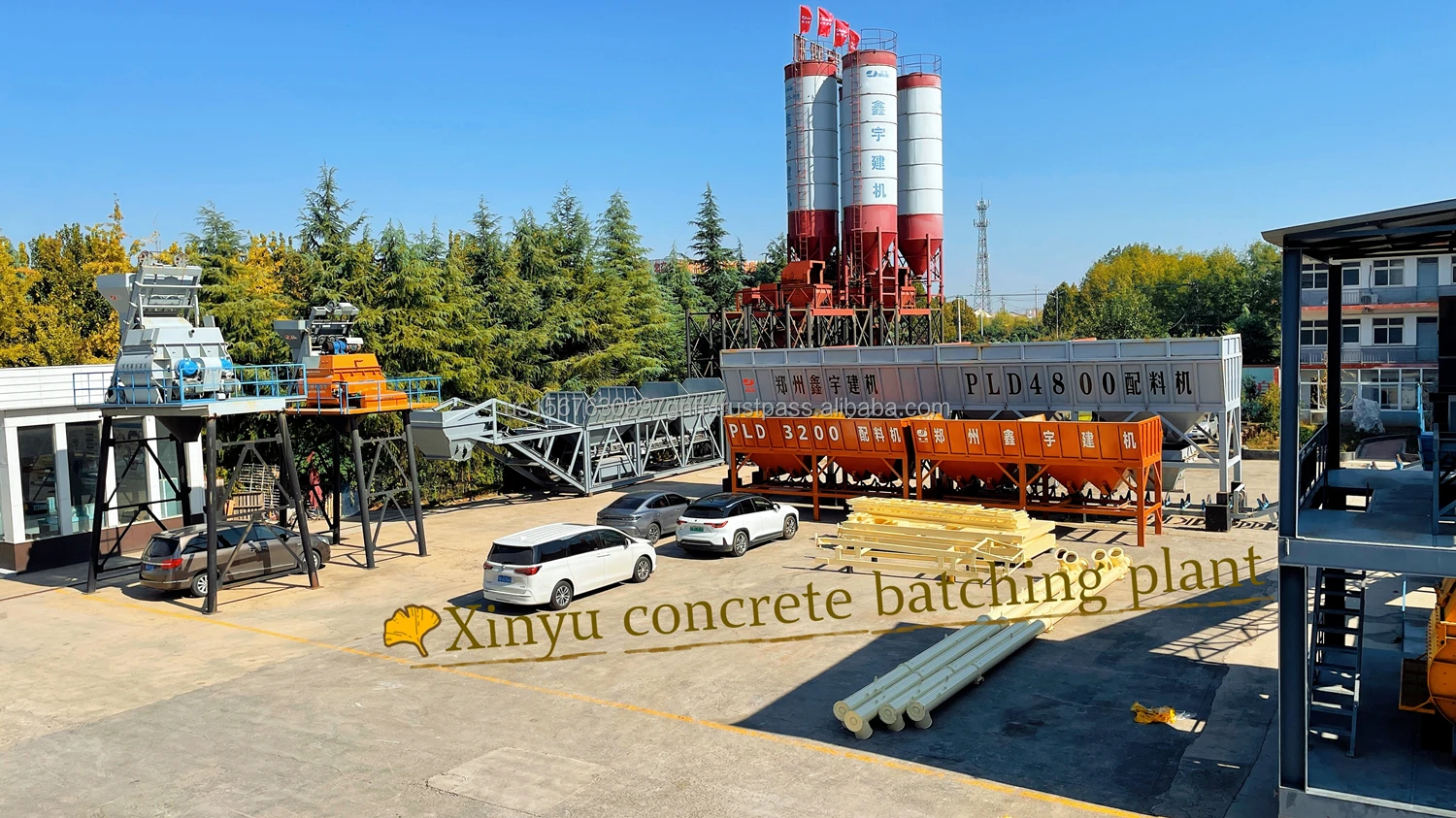 YHZS Series Mobile Batching Plant original Factory Twin Shaft Mixer Concrete Mixer Plant for Construction Site