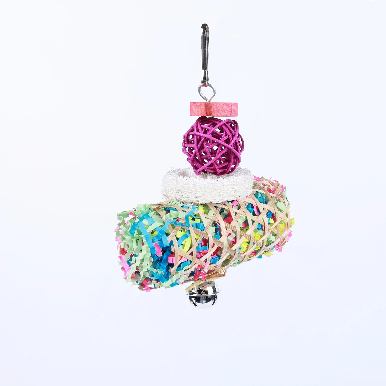 Long Parrot Bird Toys Pet Bird Parrot Standing Rope With bell Bird Cage