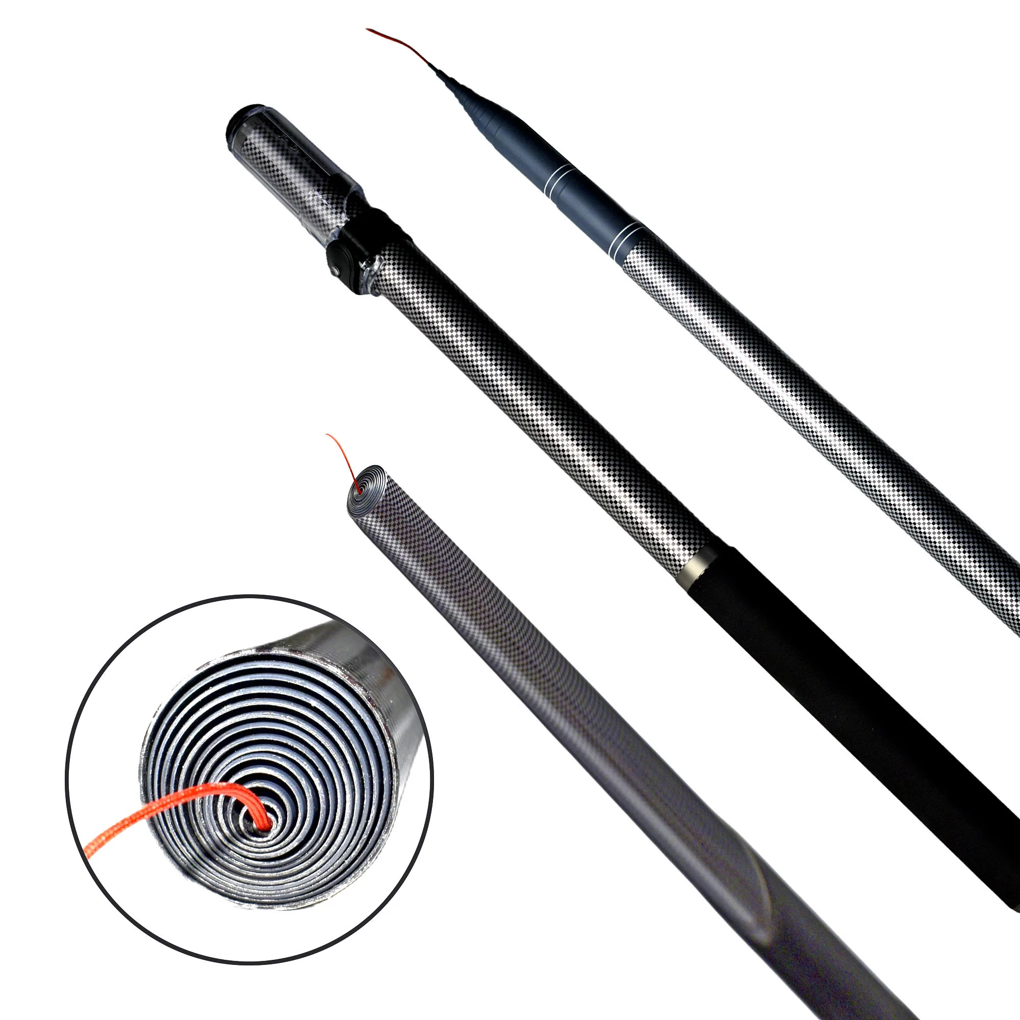YJLA35 Carbon Fiber Telescopic Fishing Pole for Rock Ocean Boat and Bass Fishing for Fly Fishing Stream rod