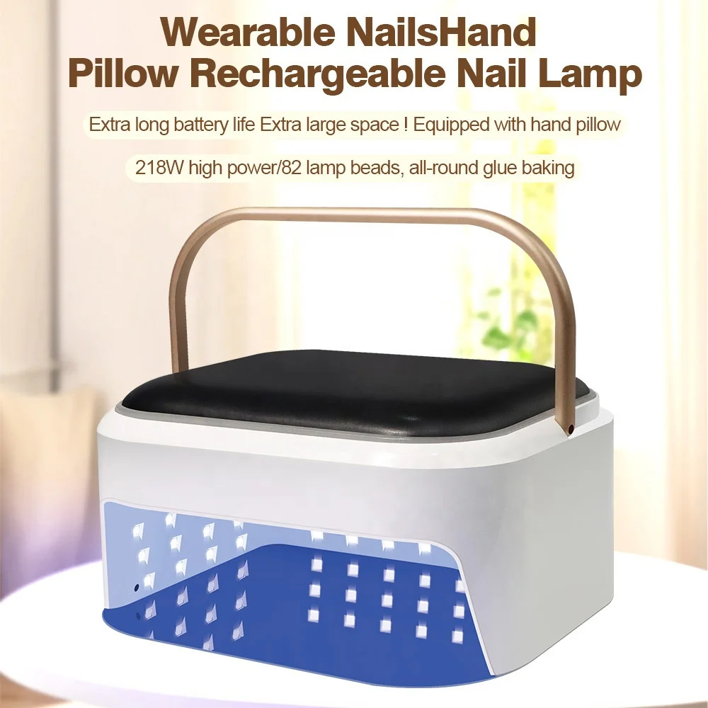 2 In 1 Hand Pillow Curing Uv Gel Light Lamps 218w Portable Cordless Professional Rechargeable Uv Led Nail Lamp For Nails