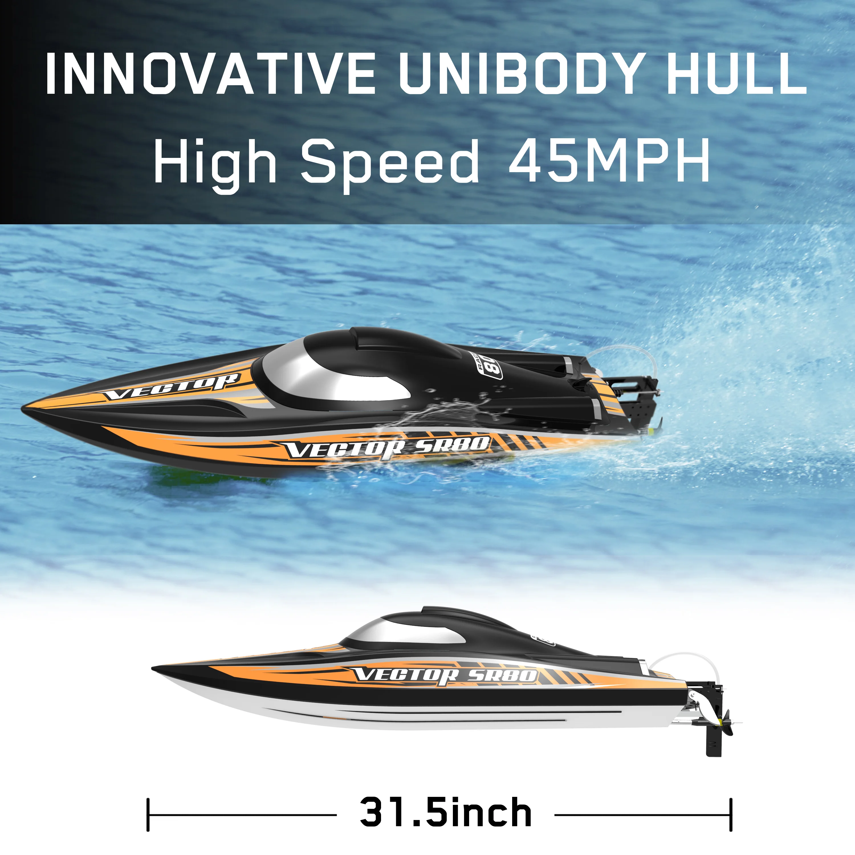High Speed Racing Boat 60km/h 2.4G Radio Control Toys With Brushless Water Cooled Motor RC Ship Toys RTR