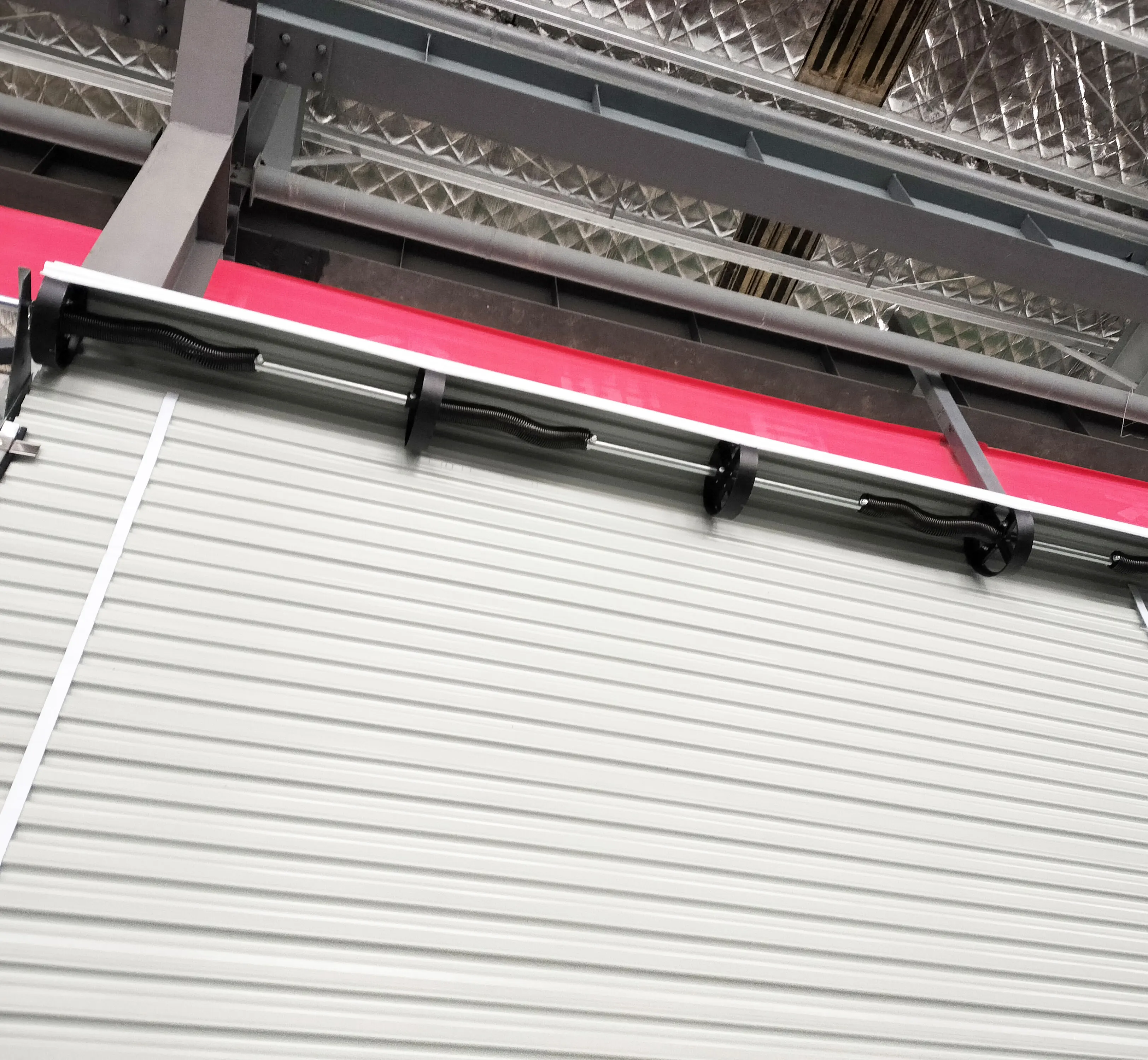 Silver curved curtain piece manual zipper simple rolling shutter door