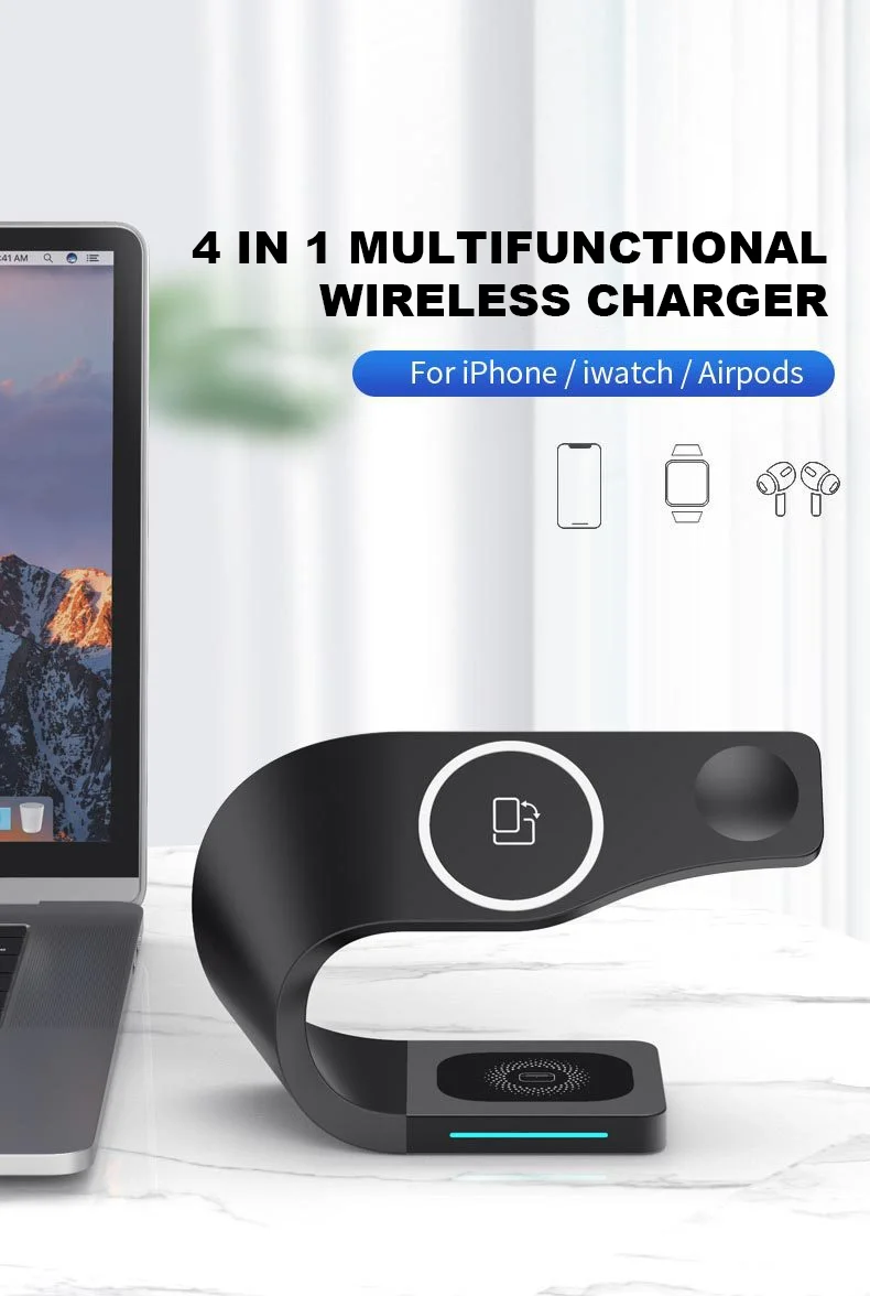 2023 Top Selling Products Fast Charging 4 In 1 Wireless Charger For Phone Smart Watch Earphones