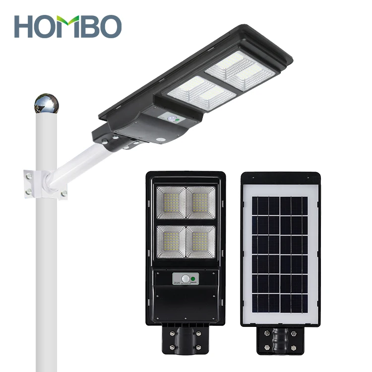 HOMBO Ip65 Водонепроницаемый ABS Встроенный радар Датчик 120 Вт 200 300 все в одном светодиодный солнечный уличный