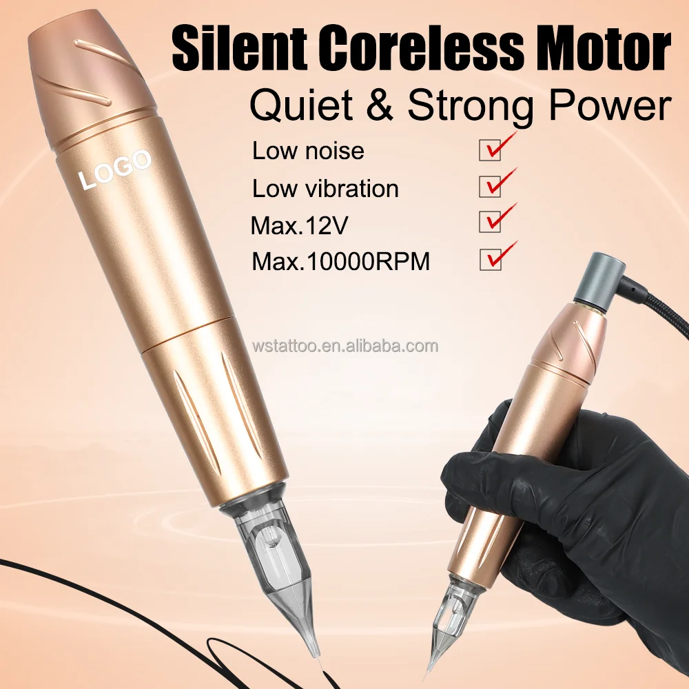 Wenshen Manufacture Cutting Edge Design YD Blink Gold Rose permanent makeuptattoo pen machine For PMU artist