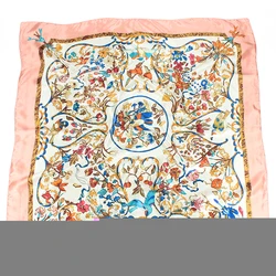 100% Handmade Screen Print Manufacturing 90 90 Square Twill Ladies Silk Scarves