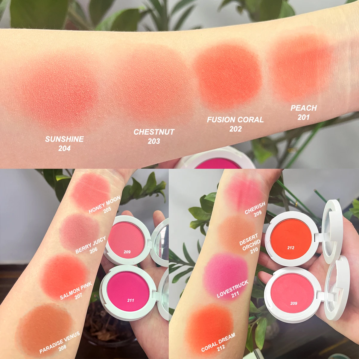 Best vegan makeup pressed powder with blush private label high pigmented wholesale unique pressed blush powder