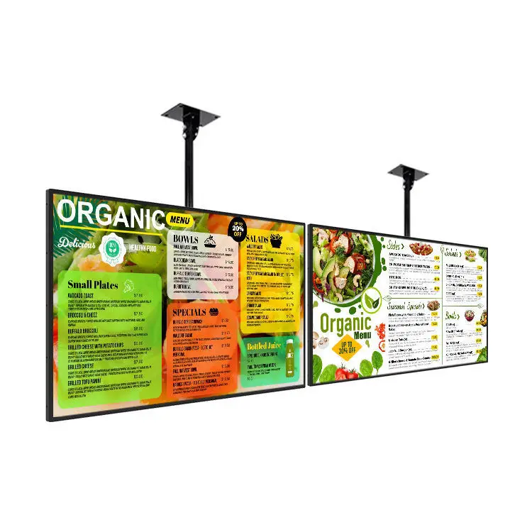 Restaurant Digital Menu Tv Screen Ultra Bright Window Display Hang Custom Display Screen Indoor Lcd Display Module Screen