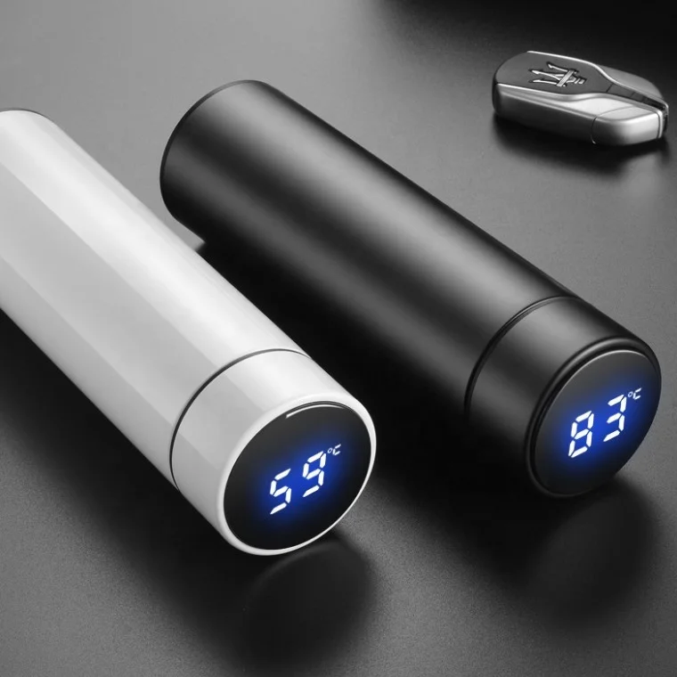 
Hot Sale 450ml LCD Temperature Display Water Bottle With Thermometer, Double Wall Stainless Steel Thermos Vacuum Flasks 