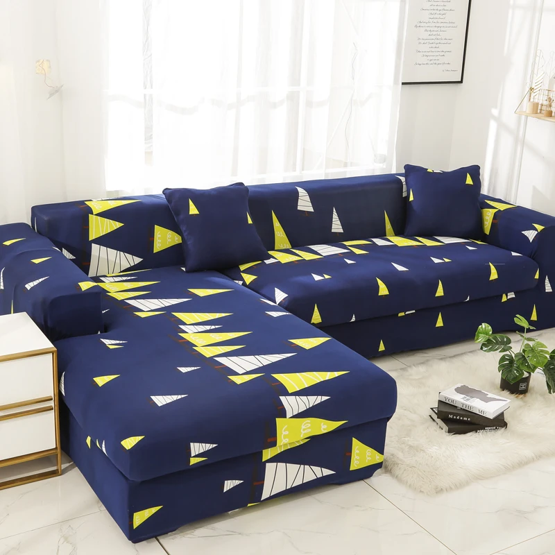 Printed Sectional Large Customized Spandex Elastic Stretch Couch Cover Wholesale Stock Sofa Cover