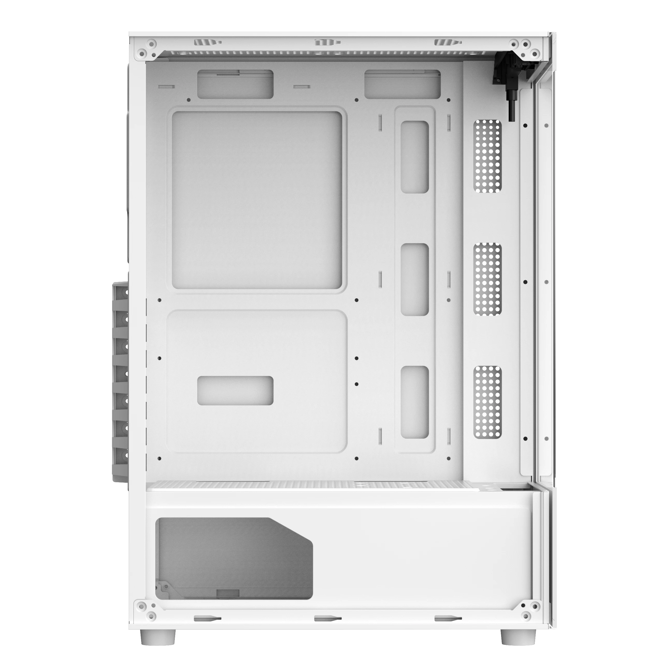 Wholesale Hot selling Luxury Gaming Pc Case 0.5mm SPCC Black White Computer Cases Middle Tower RGB Cooling Fan ATX Pc Game Case