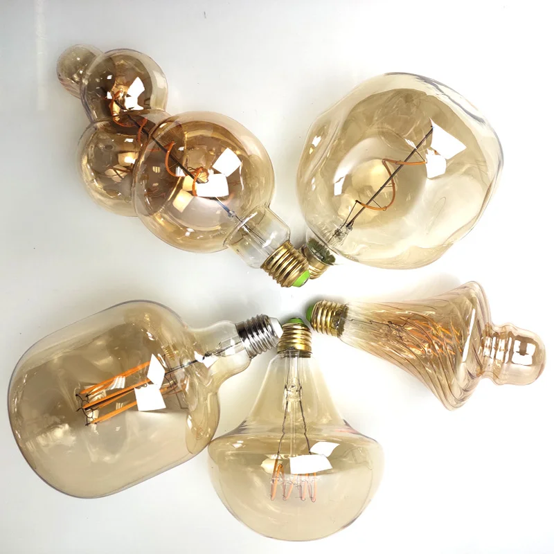 giant  light bulb US EU market smoke glass edison light bulb dimmable alien shape led filament bulb