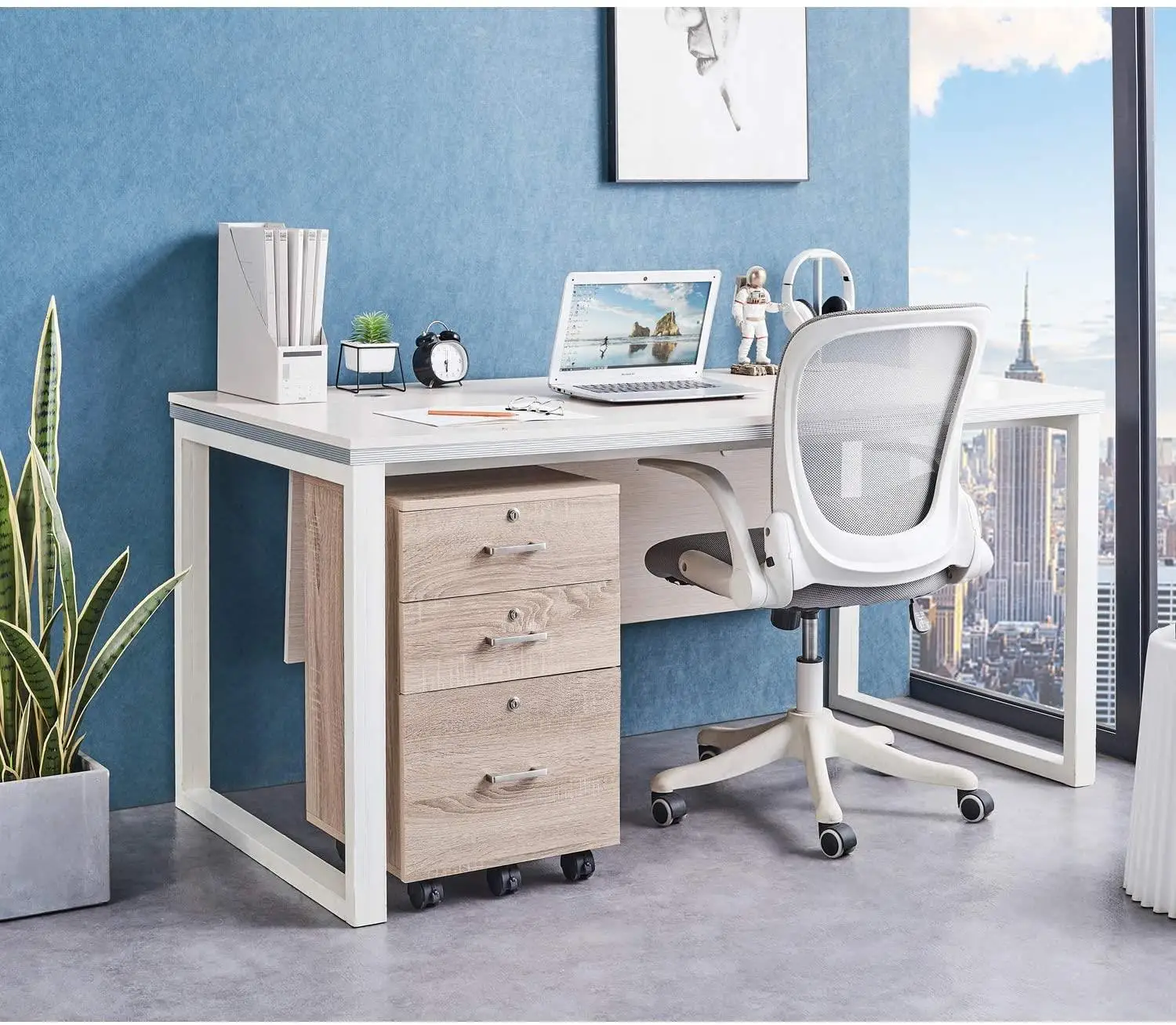 With Lock Office Under Desk 3-Drawer Vertical Mobile Wooden Filing