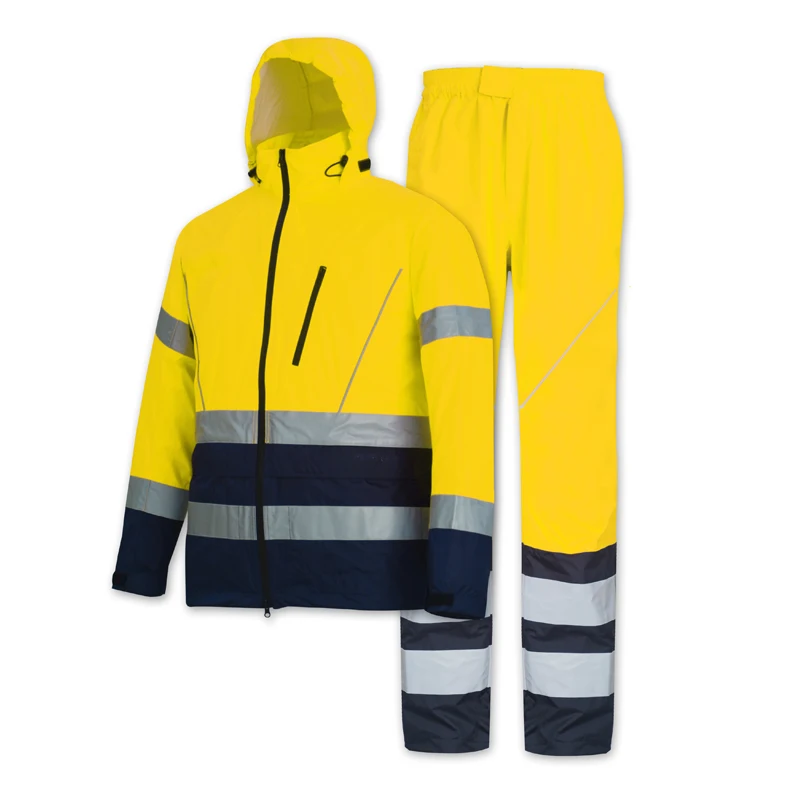 
high visibility safety workwear jacket with industrial TC reflective stripe 