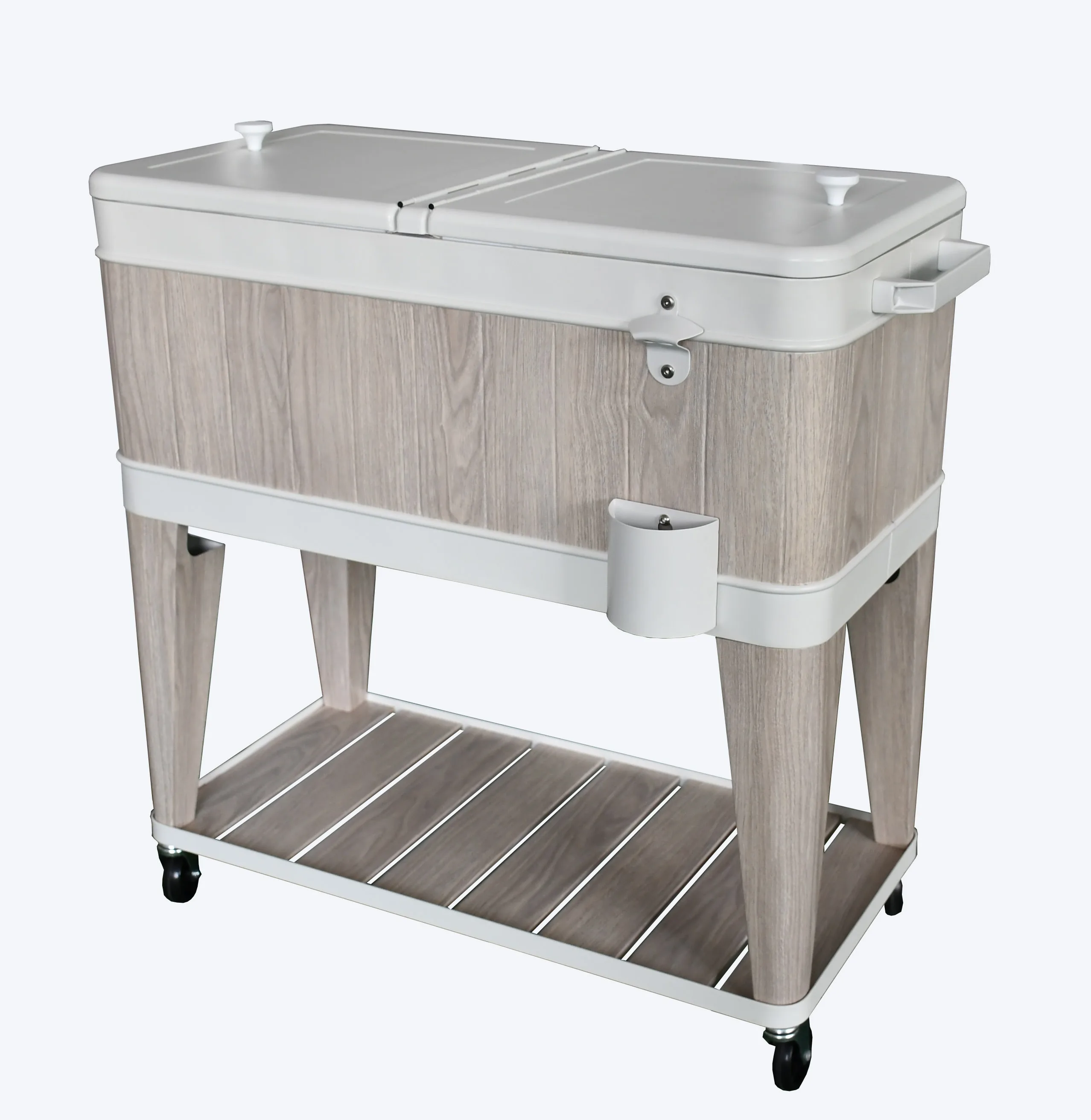 Top quality OEM 80L custom retro cooler cart picnic beach camping metal Ice cooler Business Gifts