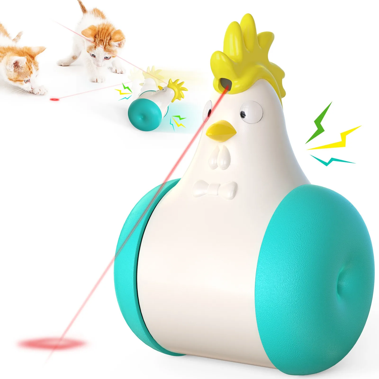 Multi-functional Automatic Balance Movement Chicken Shape Cat Laser Toy