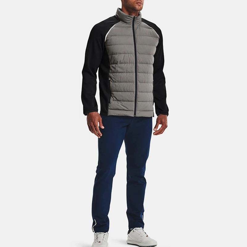 Golf Apparel Custom Patchwork Long-sleeves Stretch Down Golf Quilted Jacket for Men