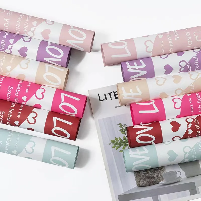 Hot Sale Only Love You Hug You Wrapping Paper Bouquet Flower Gift Packing Christmas Flower Cloth Wrapping Paper For Gift