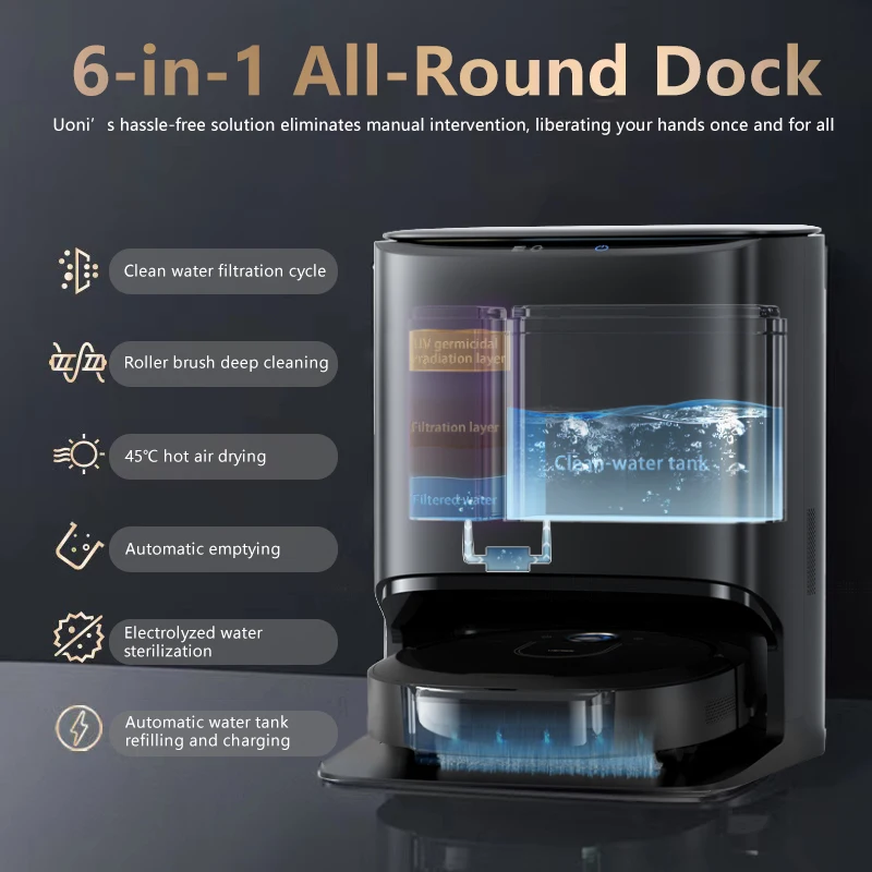 Робот-пылесос Uoni A1 Pro 6 в 1 умная бытовая техника режиме реального времени робот-пылесос самоочищающийся пылесос-робот