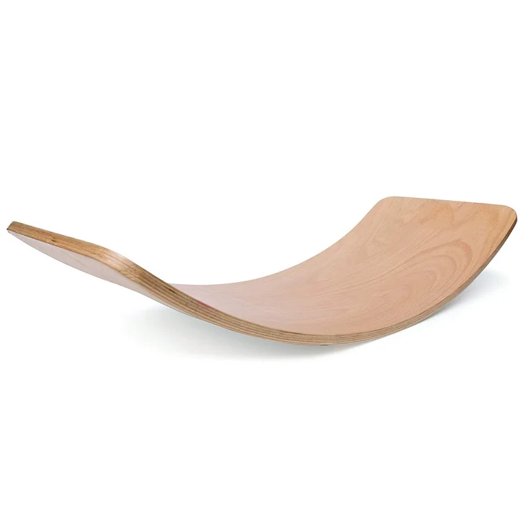 Factory Wholesale Eco-Friendly Wooden Wobble Baby Balance Board Montessori  Curvy Balance Board