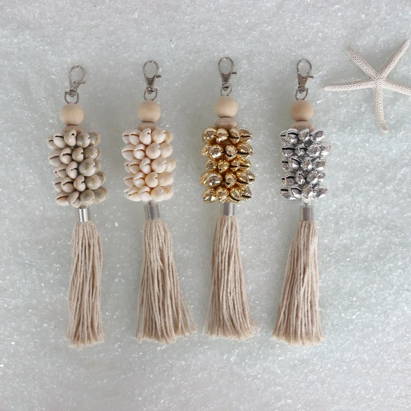 Hot selling Cowrie Shell Key Chain Natural Shell&Conch Home Decoration Shell Crafts & Gifts Tourism Souvenirs