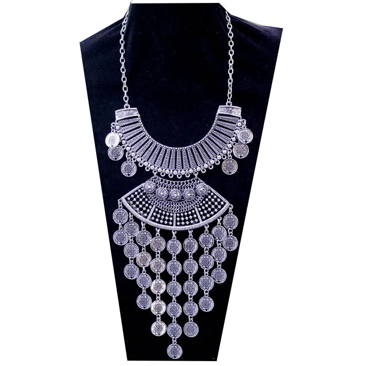 Depth  Chinese Miao Hmong ethnic necklaces aluminum plated silver Accessories Culture Feat