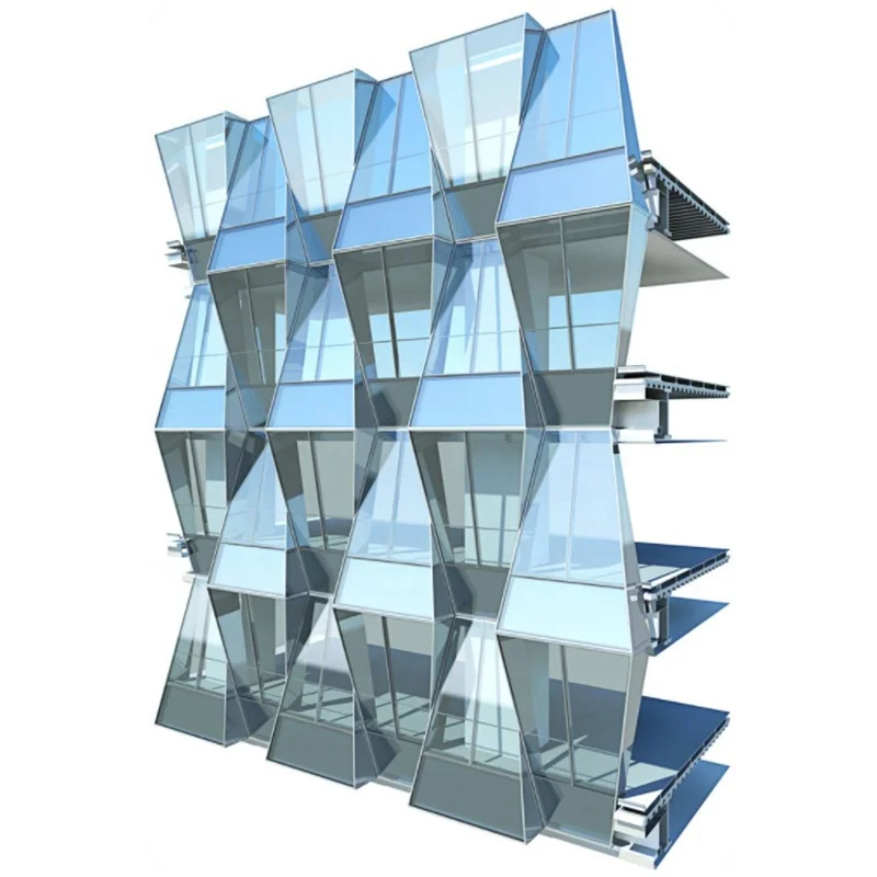 Настенная система для высотных стеклянных занавесок со стеклянными занавесками для офисного здания