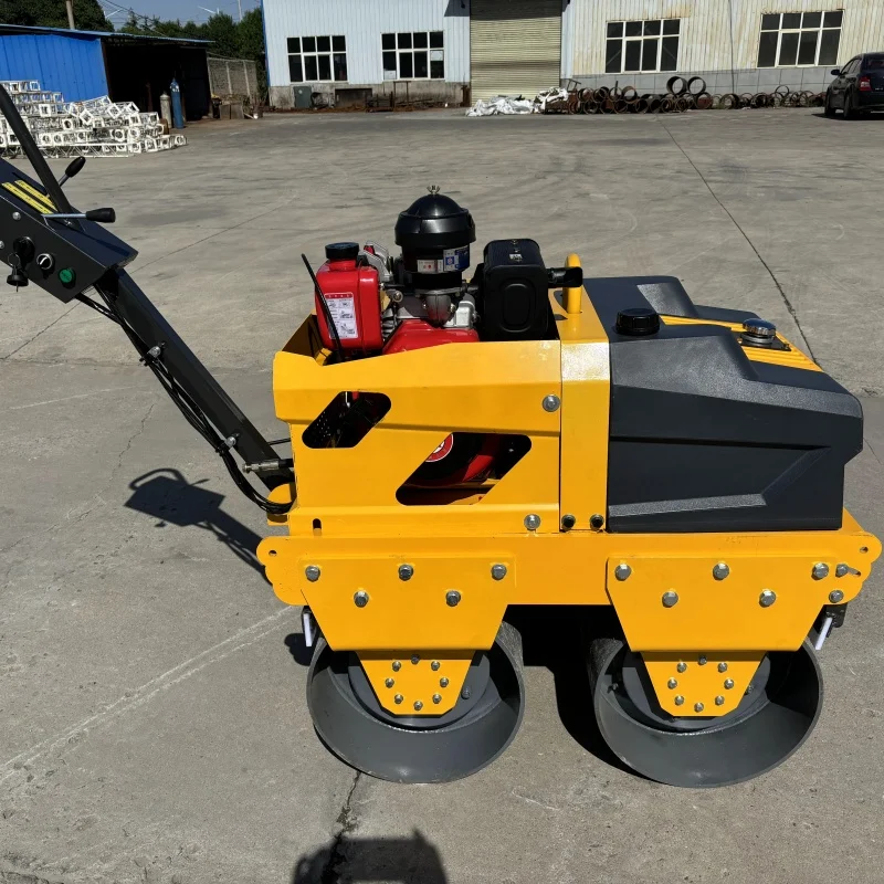 Oem Gasoline Diesel Engine Mini Road Roller Soil Road Machinery 500kg 600kg Roller Compactor