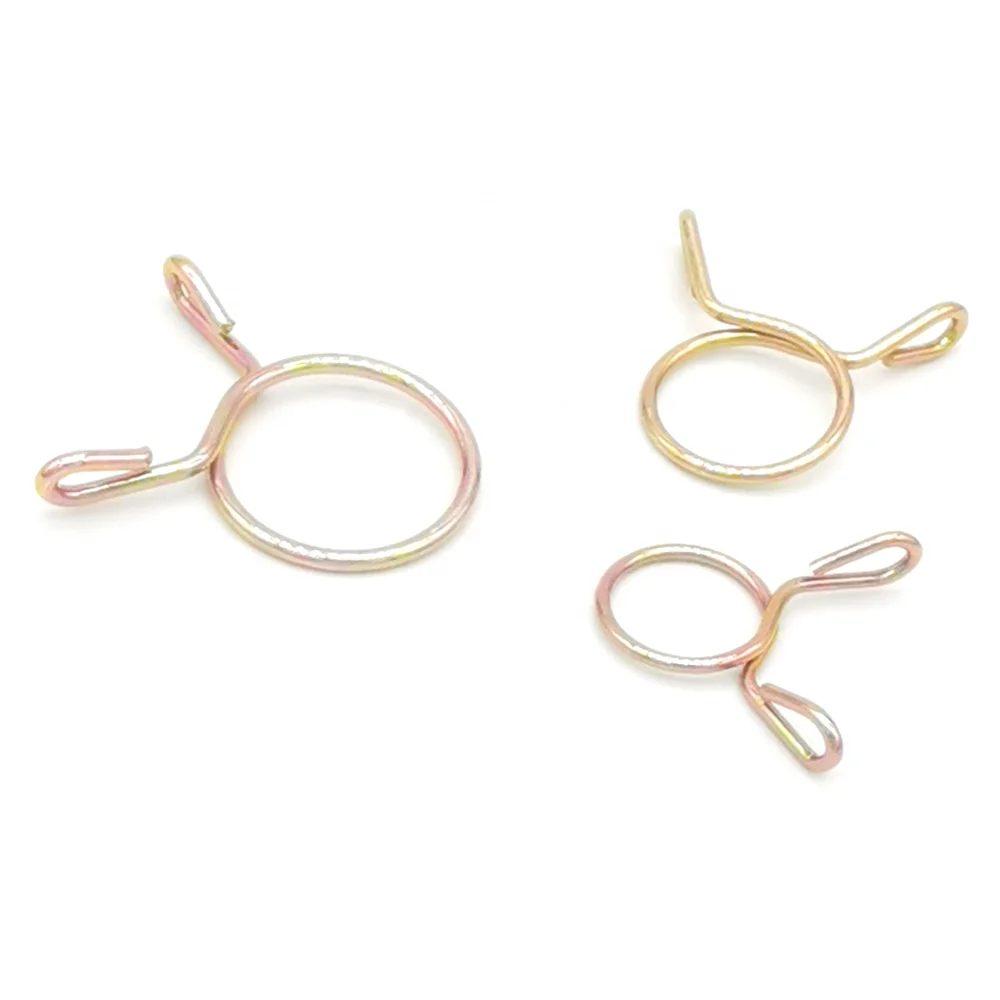 Mn65 Steel Single Wire Hose Clamps Adjustable Pipe Clamp for Fixing Spring Wire Ring Cable Clips Clamps