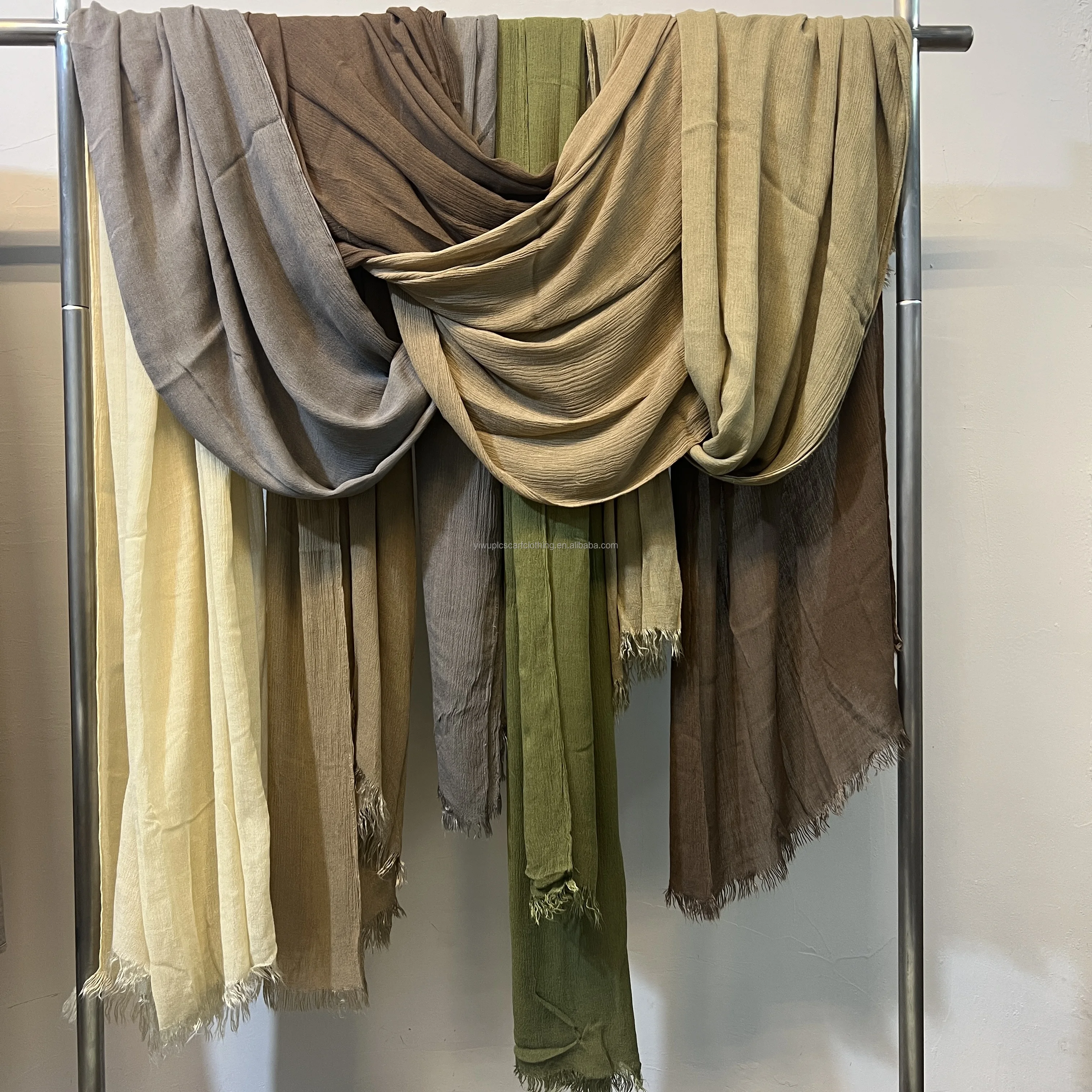 Luxurious lightweight cotton modal Viscose modal twill cotton Woven Shawl Hijab Crepe Modal cotton rayon scarf crinkle shawl