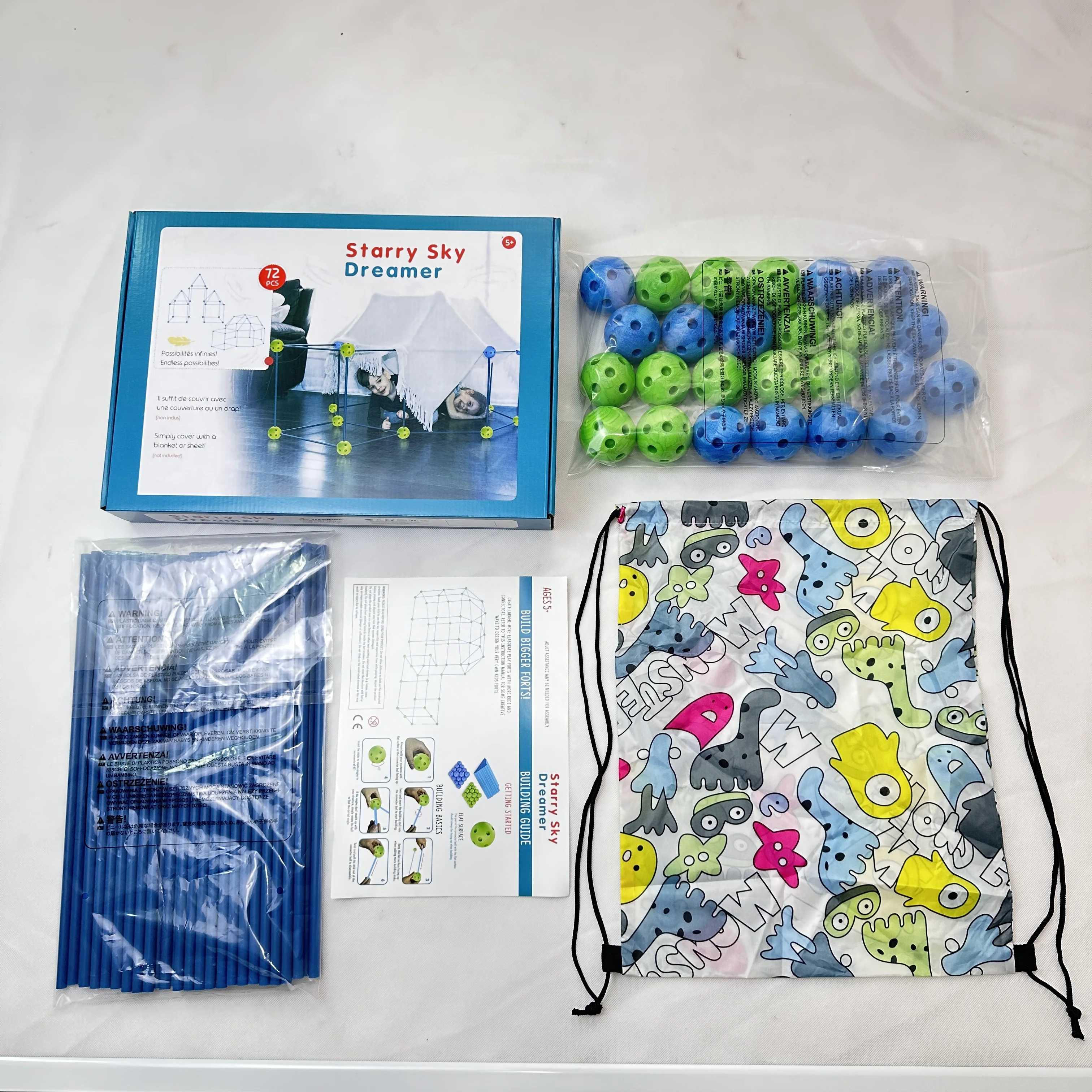 72PCS IN STOCK LOW MOQ top rated  boys toddler kids fort building kit