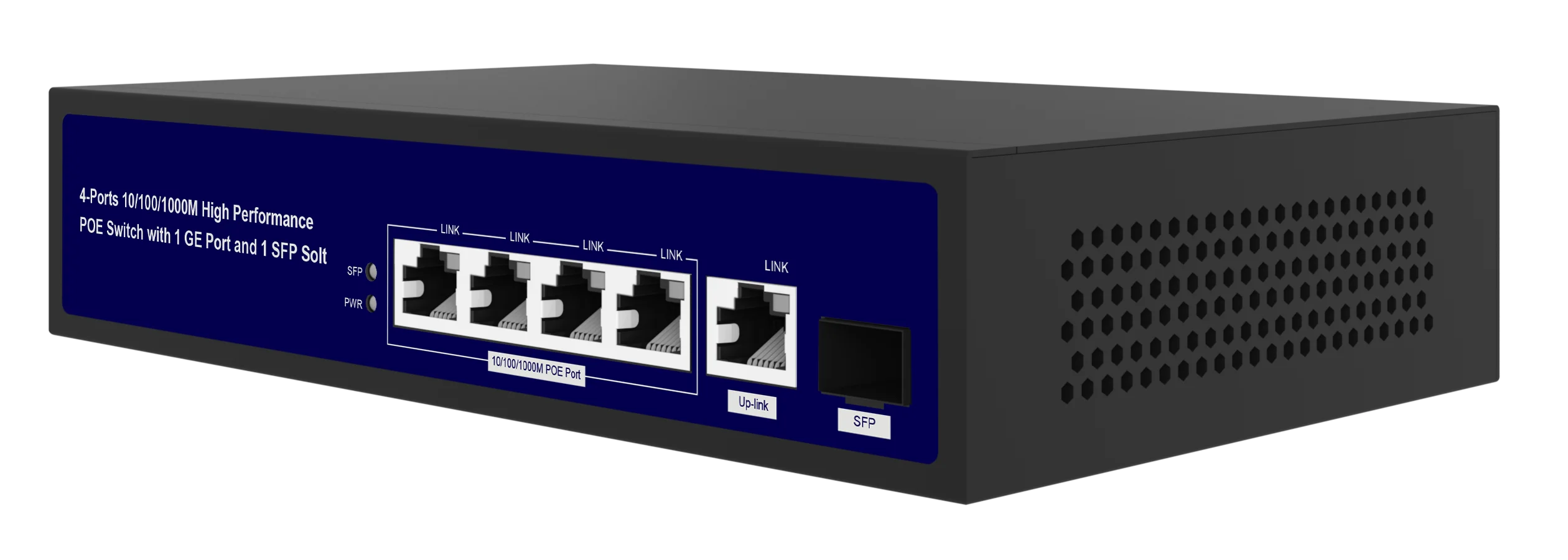 Yuncore 4-Port Gigabit PoE Switch with SFP Fiber Port 96W Power for IoT Support in Communication & Networking