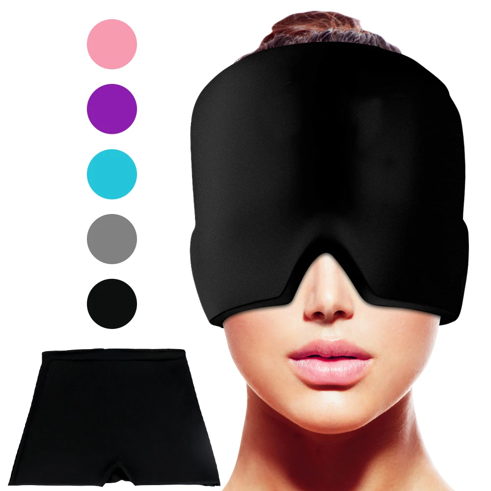 Custom Migraine Relief Cap Soothing Headache Ice Pack Mask Products Cooling Gel Hat Face Cold Compress Head Wrap for Tension