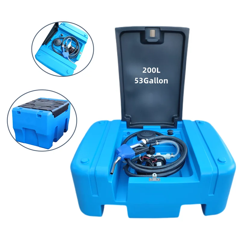 200L Fuel Caddy Tank Fuel Gasoline Diesel Transfer Storage Tank Gasoline Petrol Fluid Diesel With Pump Petrol Tanks Oil Barrel