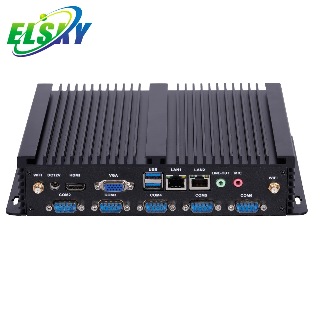 ELSKY x86 single board computer with processor 7th gen i7-7500U 6COM rs485/rs232 LPT 1H-D-MI VGA DC 12V 6USB