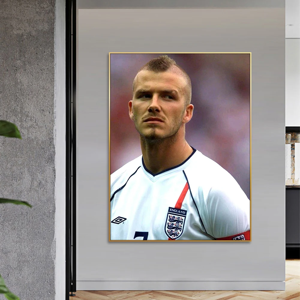 Guanjun fashion Beckham with a Mohican haircut poster soccer star painting canvas