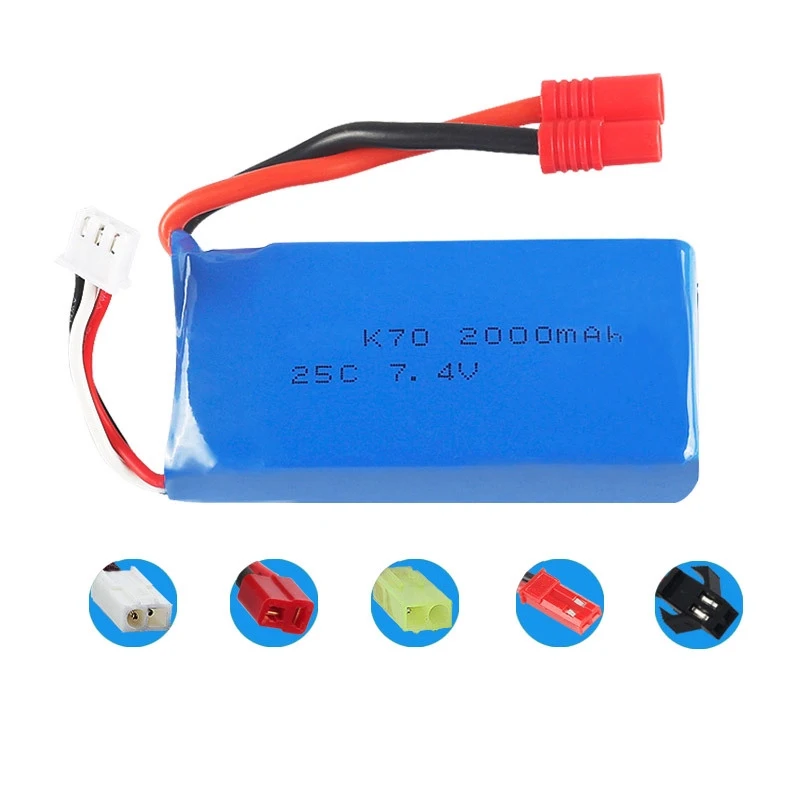 
7.4V 2000mAh K70 RC li-polymer battery pack 903462 25C rate with T connector 