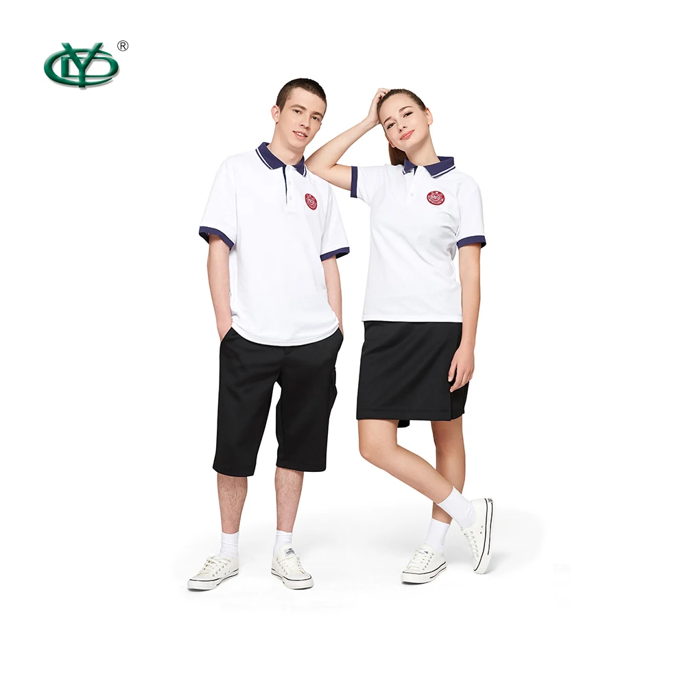 Custom logo design school uniform embroidery logo students polo shirt
