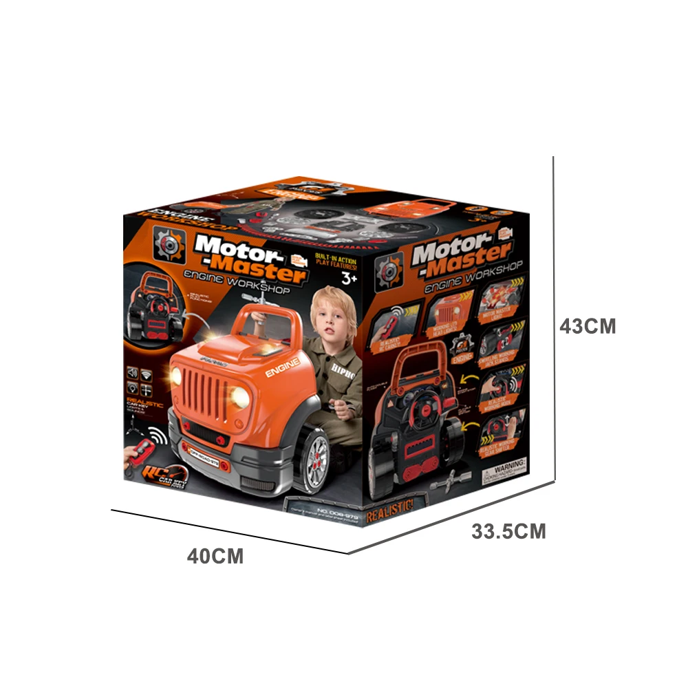 Take Apart Construction Toy I/R Car with Light and Sound Engine Assembly Toy Repair Workshop Assembly Toys for Kids